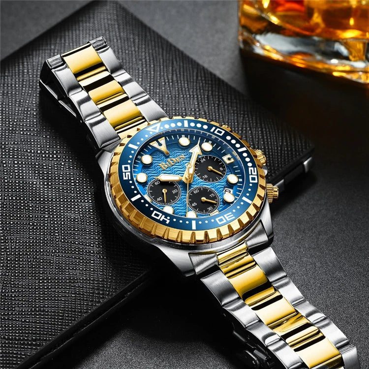 Biden 0239 Sport Quartz Watch Men Casual Fashion Watches Luxury Business Brand Stainless Steel Waterproof Wristwatches for Man