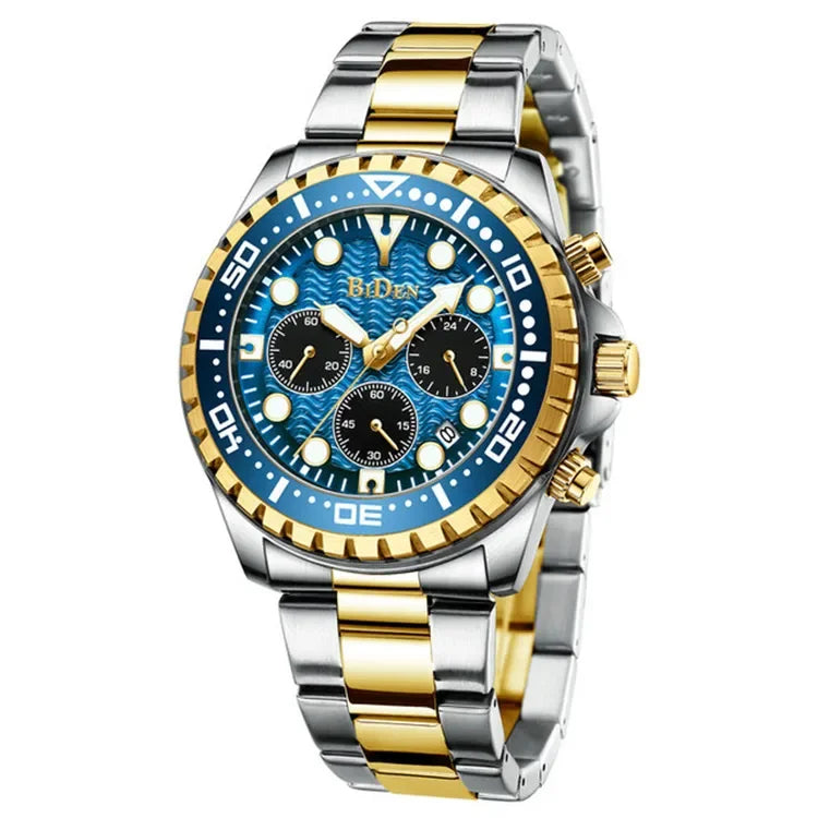 Biden 0239 Sport Quartz Watch Men Casual Fashion Watches Luxury Business Brand Stainless Steel Waterproof Wristwatches for Man