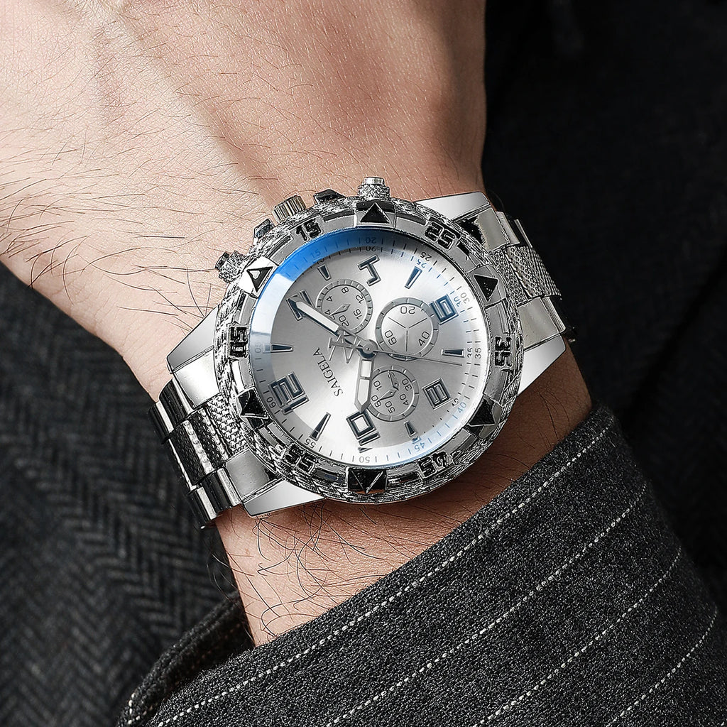 Men Business Watches Fashion Stainless Steel Band Male's Quartz Watch