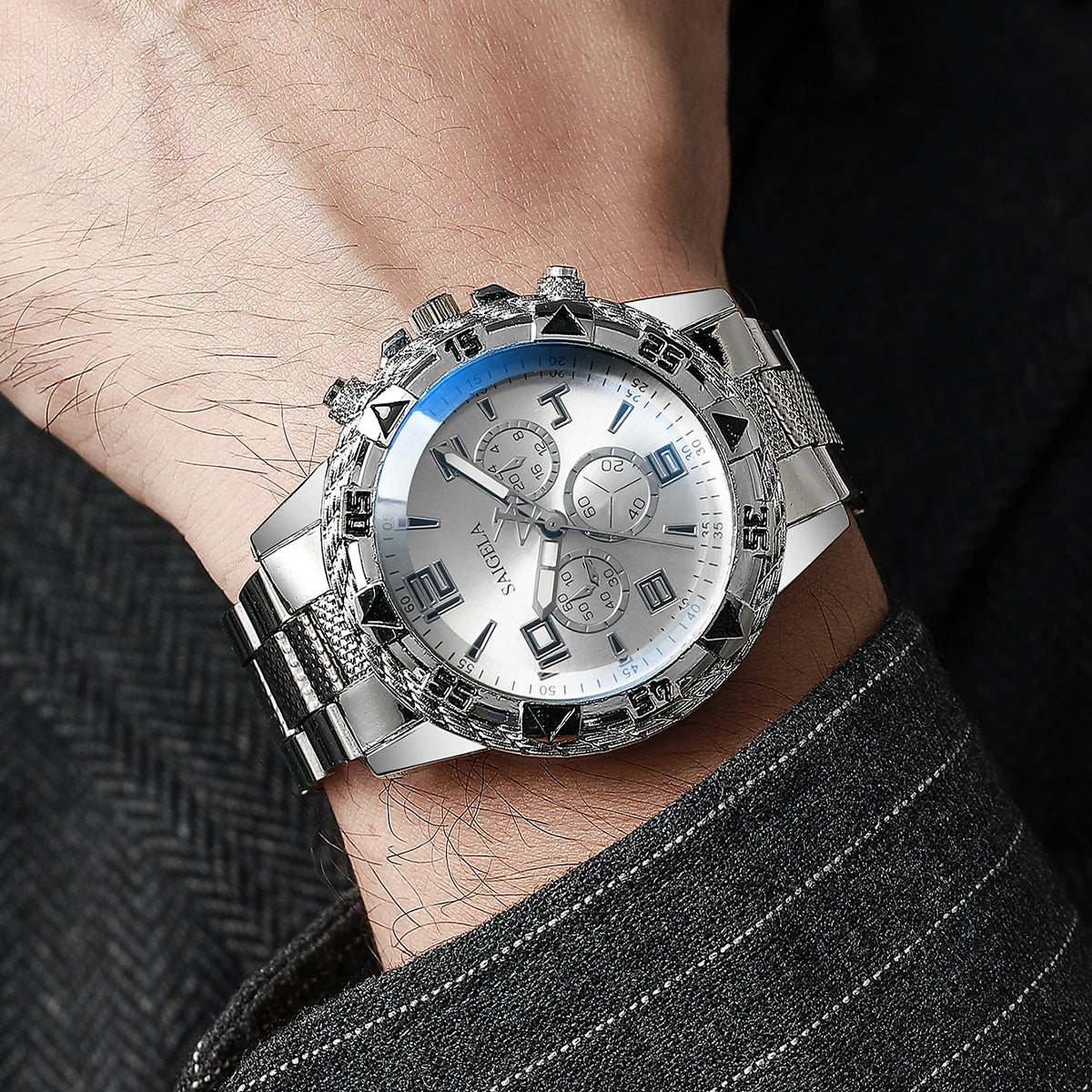 Men Business Watches Fashion Stainless Steel Band Male's Quartz Watch
