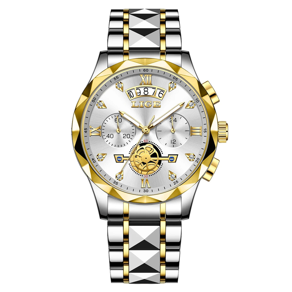 Reloj Hombre Luxury Business Men Watchs Waterproof Quartz Wristwatches Calendar Luminous Chronograph Stainless Steel Man Watch