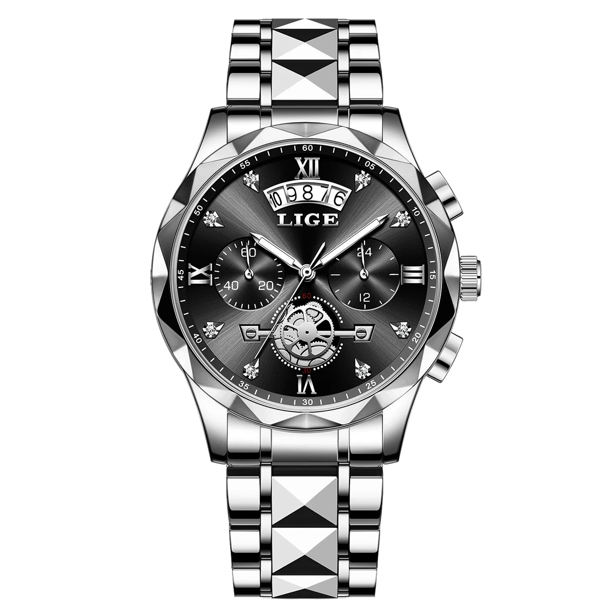 Reloj Hombre Luxury Business Men Watchs Waterproof Quartz Wristwatches Calendar Luminous Chronograph Stainless Steel Man Watch