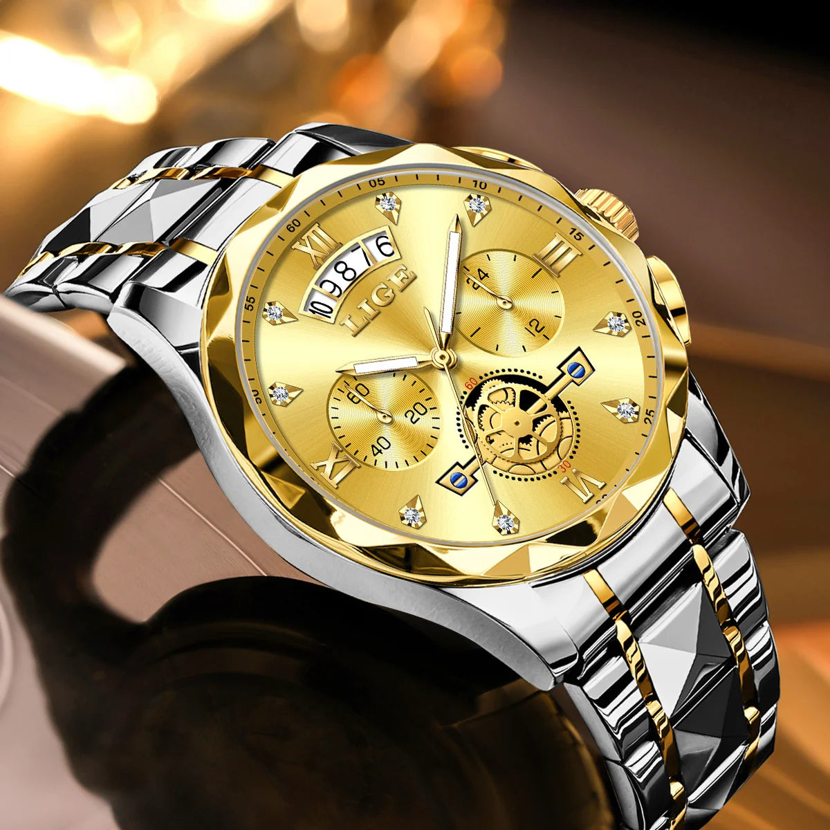 Reloj Hombre Luxury Business Men Watchs Waterproof Quartz Wristwatches Calendar Luminous Chronograph Stainless Steel Man Watch