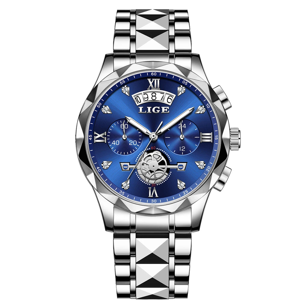 Reloj Hombre Luxury Business Men Watchs Waterproof Quartz Wristwatches Calendar Luminous Chronograph Stainless Steel Man Watch