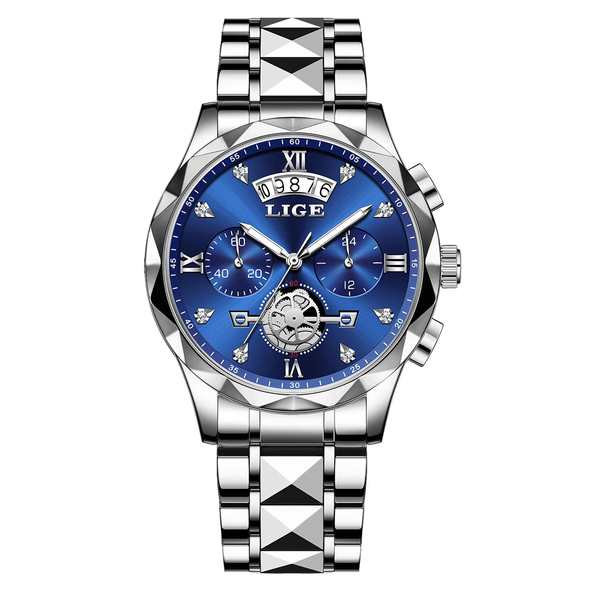 Reloj Hombre Luxury Business Men Watchs Waterproof Quartz Wristwatches Calendar Luminous Chronograph Stainless Steel Man Watch