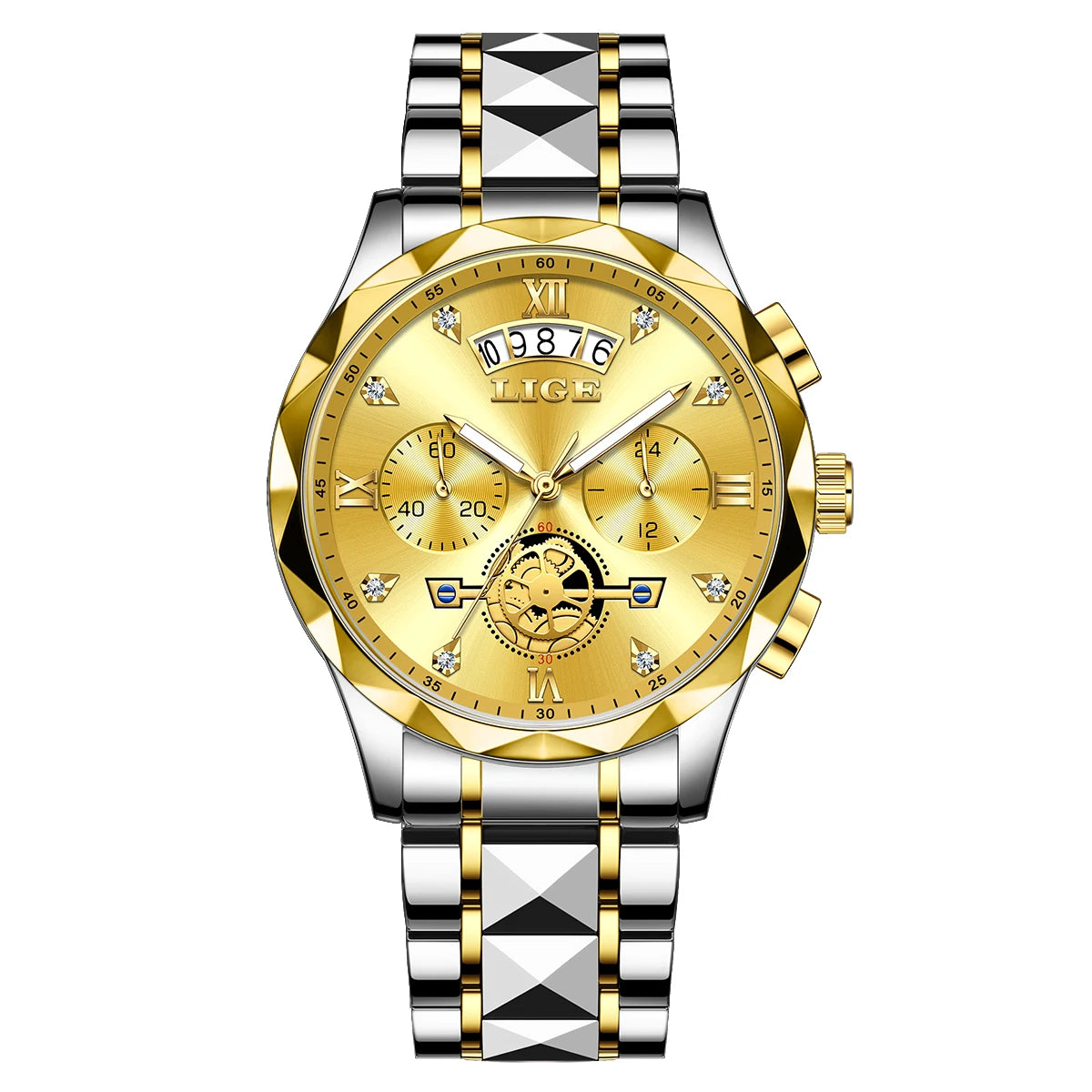 Reloj Hombre Luxury Business Men Watchs Waterproof Quartz Wristwatches Calendar Luminous Chronograph Stainless Steel Man Watch