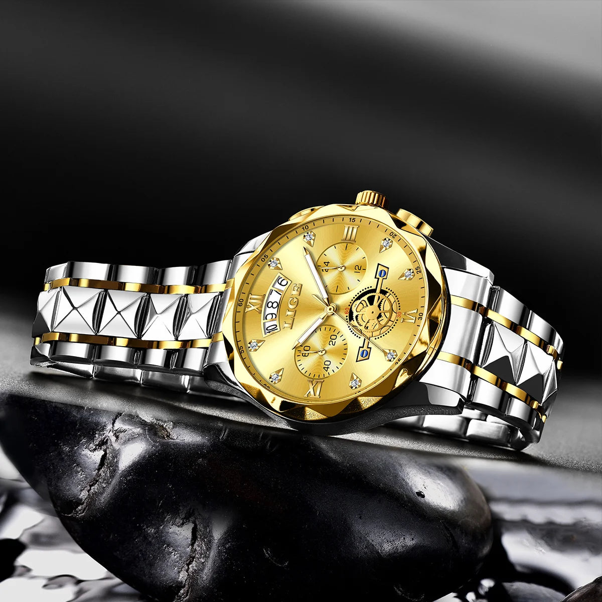 Reloj Hombre Luxury Business Men Watchs Waterproof Quartz Wristwatches Calendar Luminous Chronograph Stainless Steel Man Watch