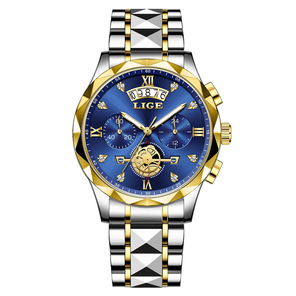 Reloj Hombre Luxury Business Men Watchs Waterproof Quartz Wristwatches Calendar Luminous Chronograph Stainless Steel Man Watch